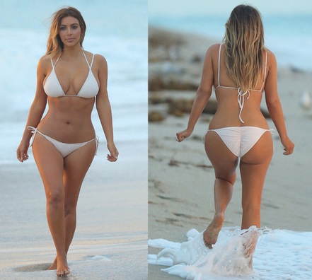 Kim Kardashian a la plage